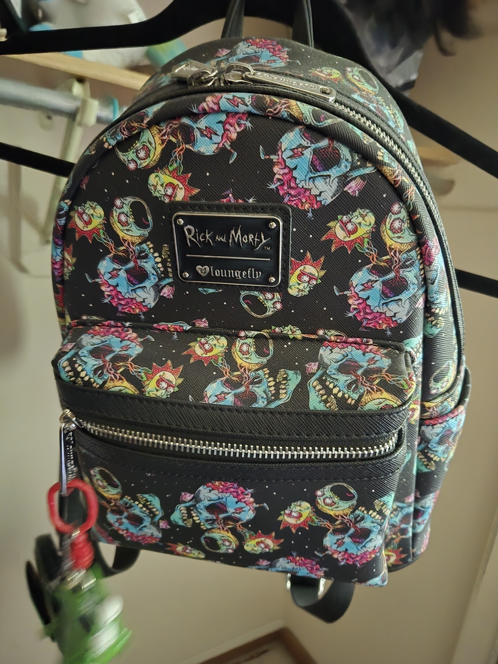 Loungefly Rick and Morty Black Multi Heads Mini Backpack